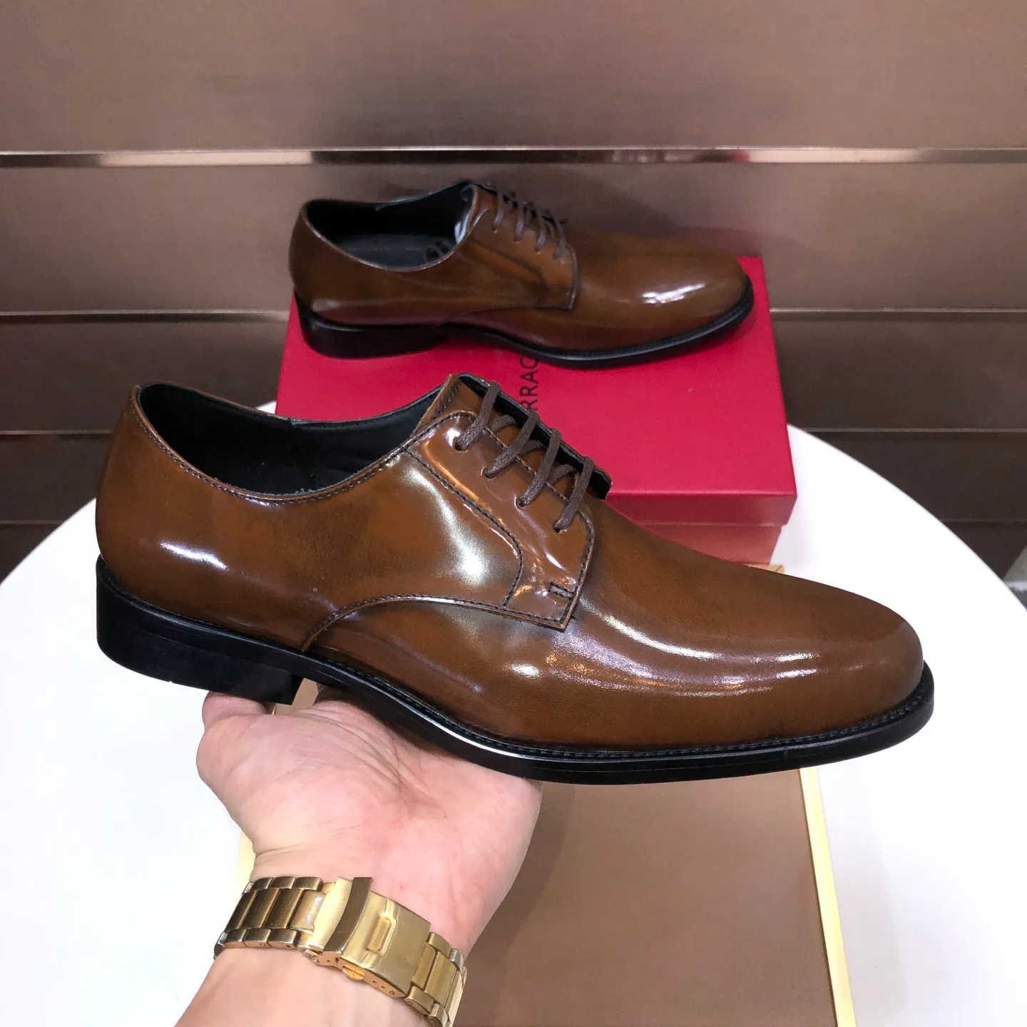 Men's shoes 💰540💰 [Ferragamo/Ferragamo] The latest model from the counter. Original imported high-quality cowhide with open sides + imported 🐂 cowhide lining + original luxury metal buckle + original combination outsole. Comparison is stress-free 38–45 (45 is custom-made and cannot be returned or exchanged)